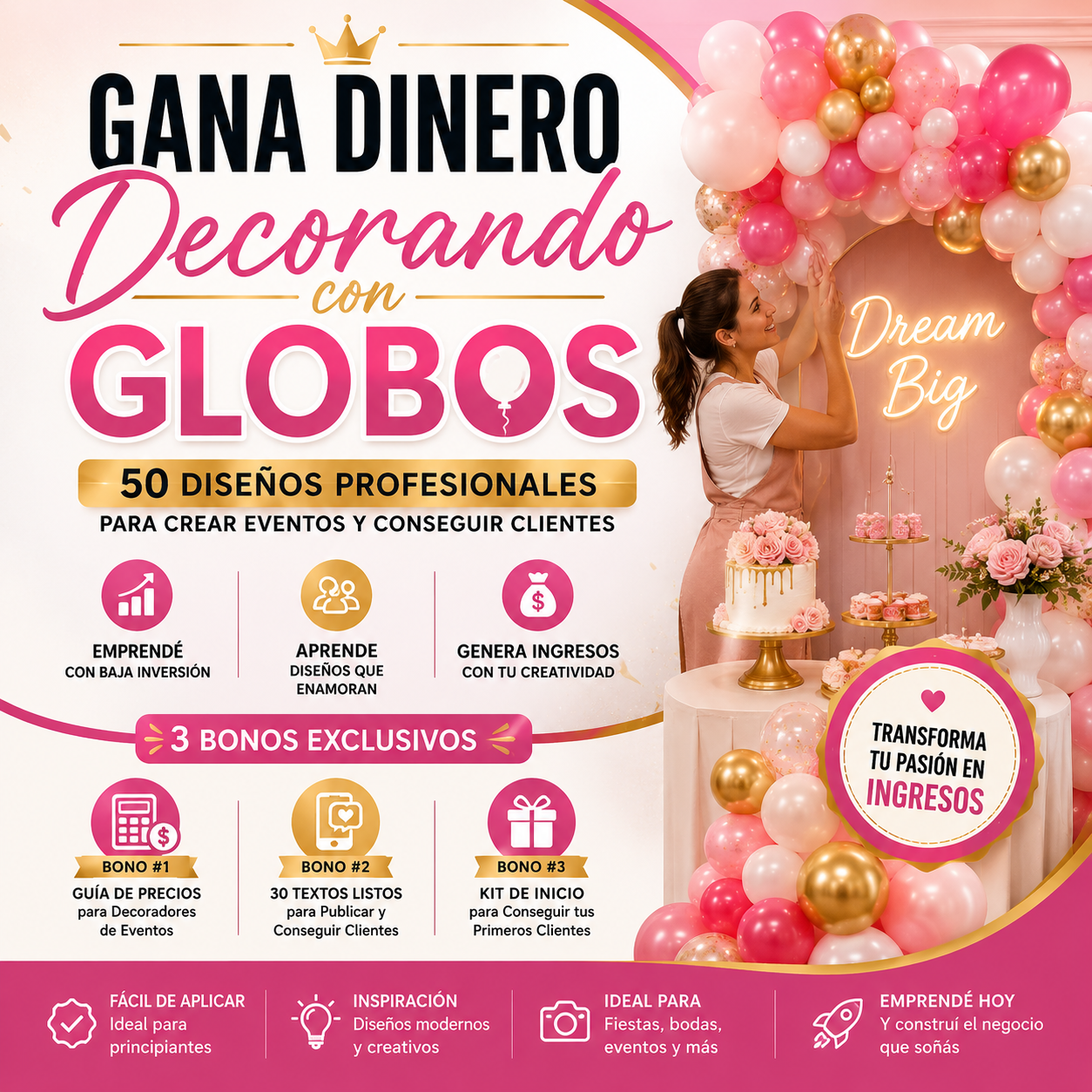 Gana Dinero Decorando con Globos + 3 Bonos
